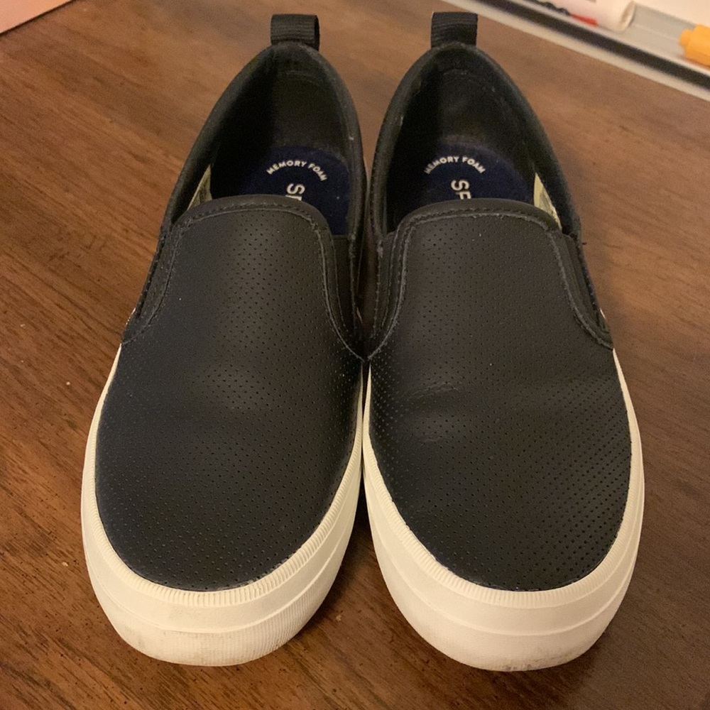 Womens Sperry black and white shoes size 6.5